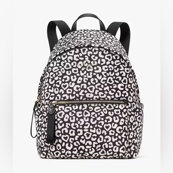 Kate Spade New York Chelsea Leopard Heart Medium Backpack - Picture 3 of 13